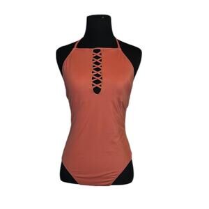 Victoria's Secret Pink Criss Cross Front Swim One Piece Bathing Suit size M